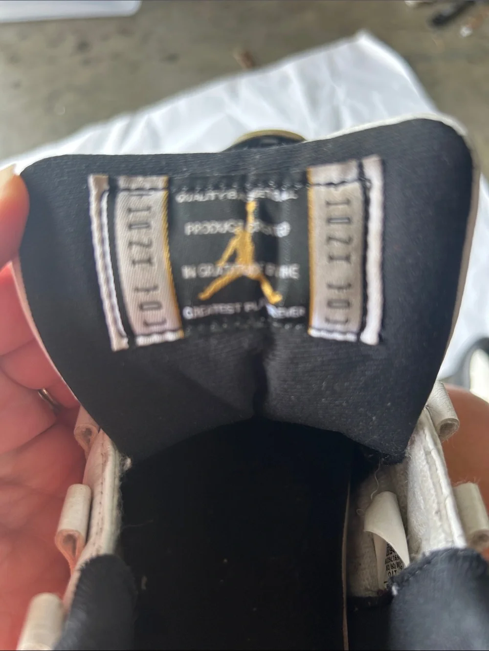 Jordan Black and White Patent Leather Sneakers